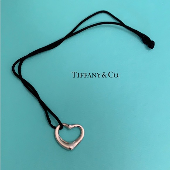 ♦️Sold♦️ Elsa Peretti Open Heart Diamond Pendant - Picture 1 of 6